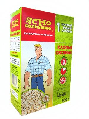 4600819311036 — Хлопья овсяные №1 "Ясно солнышко", 500 г