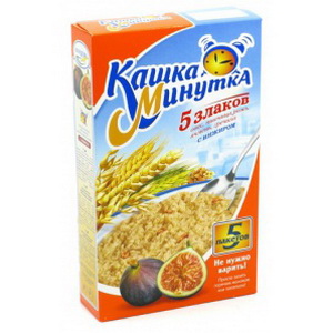 4601159074070 — Овсяные хлопья `Каша-минутка` 5 зл. с инжиром, кор. 215г, ОАО ПК Вологодский