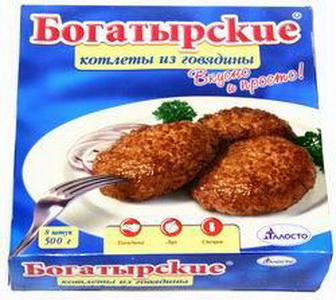 4601203004336 — Котлеты "Богатырские" из говядины, 500 г (8 шт.)