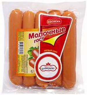 4601657030615 — Сосиски "ГОСТ" молочные, 1 сорт, охлажденные, у/в, 350г
