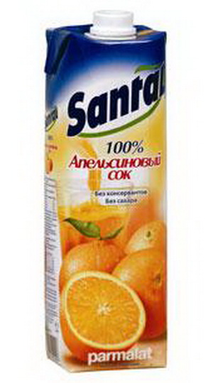 4601662000047 — Сок апельсиновый SANTAL 100%, 1000мл 