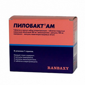 4601764002734 — Пилобакт АМ, набор: таблетки/капсулы 7шт