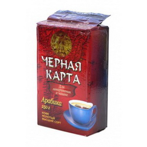 4602216001008 — Кофе молотое "Черная карта" для заваривания в чашке 250 г.