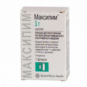 4602505001207 — Максипим, порошок для инъекций 1г 1шт