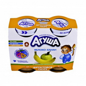 4602541001728 — Агуша Фруктове пюре Яблоко-Банан 200г