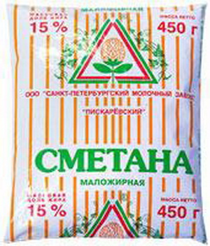 4602547000640 - Сметана маложирная 15%, 450г