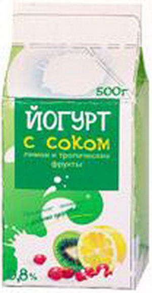 4602547001234 — Йогурт с соком Milkydreams (лимон и тропические фрукты) 0,8%, 500 г. 