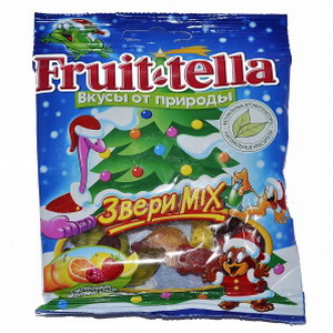 4602606004664 — Жевательный мармелад "Звери Mix" со вкусами апельсина, яблока, лимона, клубники, малины, 30 г
