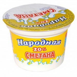 4602907000839 — Сметана "Черкесский хладокомбинат" Народная 20% пл/ст 200г