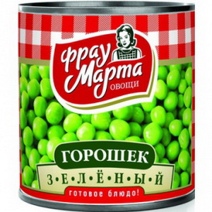 4603406000948 — Горошек зеленый "Фрау Марта" (высший сорт), 310 г. 