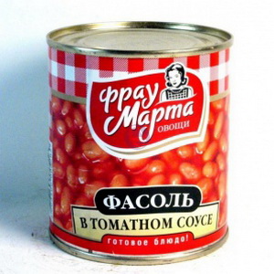 4603406000962 — Фасоль Фрау Марта в томатном соусе, ж/б 310 г.