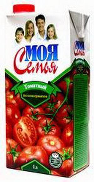 4603889001012 — Сок "Моя семья" томатный, 1л