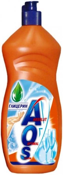 4604049012350 — Aos, срелство для мытья посуды глицерин, 1000 мл.