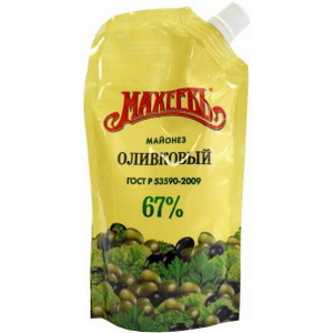 4604248000844 — Высококалорийный майонез "Оливковый" "МАХЕЕВЪ", массовая доля жира 67%, 500 мл. 