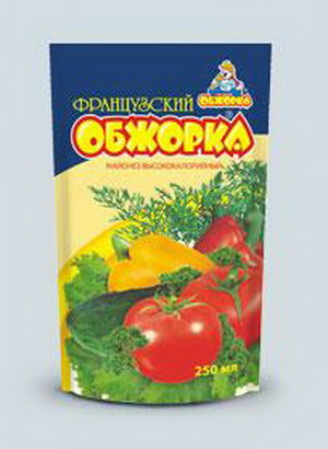 4604307001935 — Майонез «Обжорка» Французский, дой-пак 230 г