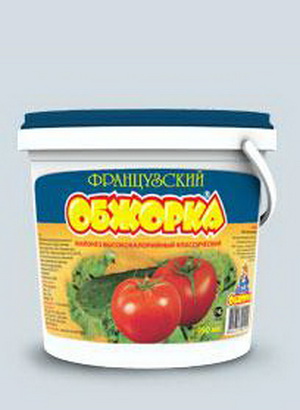 4604307001959 — Майонез «Обжорка» Французский, пластик. ведро 860 г