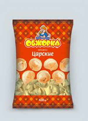 4604307002178 — Пельмени «Обжорка» Царские (новая упаковка), пакет п/пропилен 420 г
