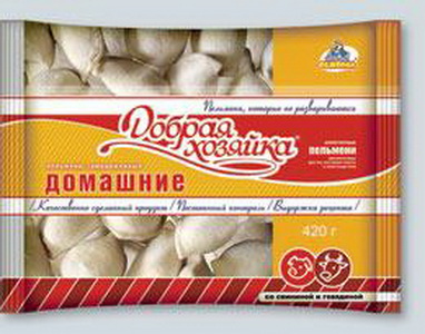4604307002499 — Пельмени «Добрая Хозяйка» Домашние (новая упаковка), пакет п/пропиленовый 420 г 