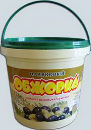4604307002727 — Майонез «Обжорка» Оливковый, ведро пластиковое 860 г