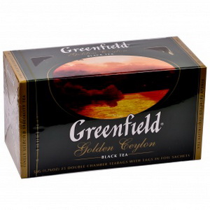 4605246003523 — Чай чёрный байховый Golden Ceylon "Greenfield", 50 г. (25 пакетиков по 2г) 