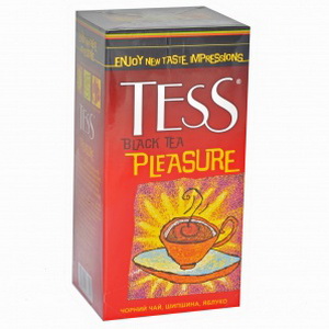 4605246005947 — Чай черный байховый "Tess" Pleasure с шиповником, яблоком, лепестками цветов и ароматом тропических фруктов, 37, 5г (25 пакетиков по 1, 5г)