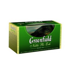 4605246006135 — Чай чёрный байховый китайский Noble Pu-Erh "Greenfield", 50 г. (25 пакетиков по 2г)