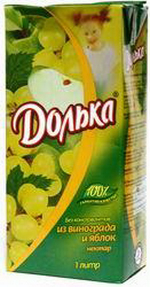 4605408200135 — Нектар "Долька" из винограда и яблок, 1 л