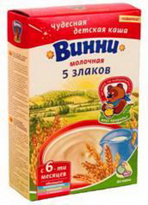 4605416004206 — Каша Винни 5 злаков с молоком с 6 мес 250 г