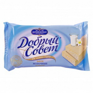 4605516010244 — Вафли молочные на фруктозе "Добрый совет", 73г