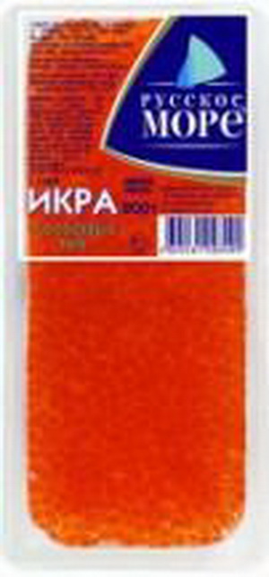 4605561003499 - Икра лососевых рыб "Русское море", вакуумная упаковка в пластиковый лоток, 200 г
