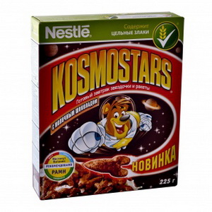 4606272014422 — Готовый завтрак. Хрустящие звездочки "KOSMOSTARS" Молочный шоколад, 225 г.