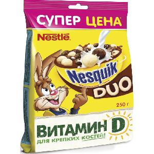 4606272024070 — Несквик Дуо Завтрак готовый зі смаком молочного шоколада пакет 250 г