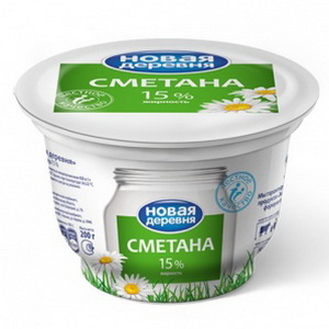 4606419008086 — Сметана "новая деревня" 15%