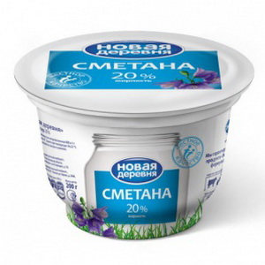 4606419008123 — СМЕТАНА НОВАЯ ДЕРЕВНЯ 200г. СТЕРИЛ. 20%