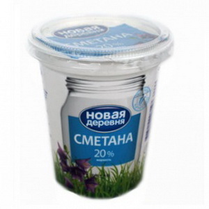 4606419008147 — СМЕТАНА НОВАЯ ДЕРЕВНЯ 400г. СТЕРИЛ. 20%