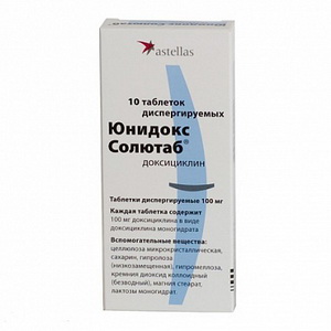 4606556000080 — Юнидокс солютаб, таблетки диспергируемые 100мг 10шт