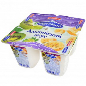 4606779460609 — Йогурт альпенленд киви крыж банан 7,5% 95г