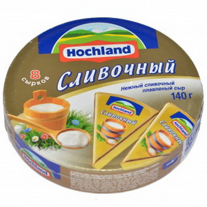 4607004890017 — Пастообразный плавленый сливочный сыр "HOCHLAND", 140 г. 