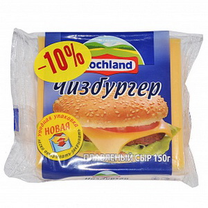 4607004890086 — Сыр плавленный ломтевой "Hochland Чизбургер", 150г