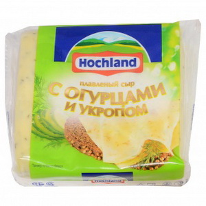 4607004890659 — Сыр плавленный "Hochland" с огурцами и укропом, 150 г