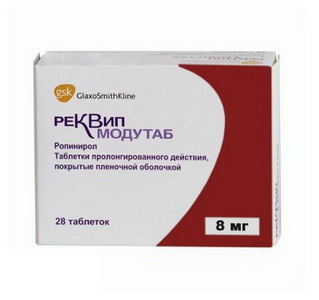 4607008132250 — Реквип Модутаб, таблетки пролонгированный 8мг 28шт
