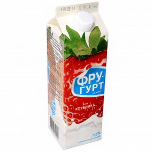 4607012935878 — Напиток кисломолочный ароматизированный "Фругурт" со вкусом клубники с массовой долей жира 1,5%, 475г