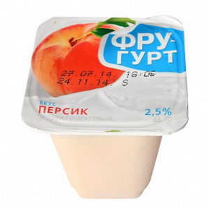 4607012935984 — Йогурт "Фругурт" Персик 2.5% пл/ст 100г