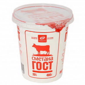 4607029701480 — Сметана "Село Ворошилова" ГОСТ 20% пл/ст 400г