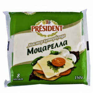 4607037121584 — СЫР ПЛАВЛЕНЫЙ ЛОМТЕВОЙ "ПРЕЗИДЕНТ" "МОЦАРЕЛЛА", 150Г, 8 ЛОМТИКОВ
