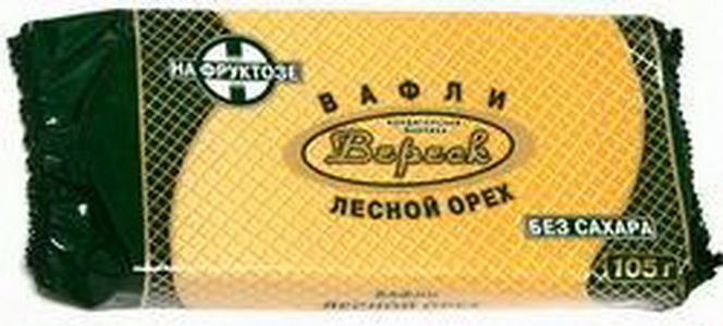 4607043181220 — Вафли "Невские - Лесной орех" на фруктозе, 105 г