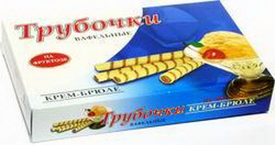 4607043181251 — Трубочки вафельные "Крем-брюле" на фруктозе, 250 г