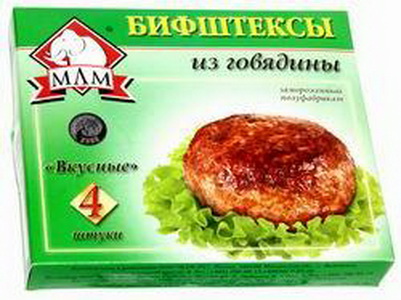 4607047730059 — Бифштексы "Вкусные" из говядины, 4 шт.