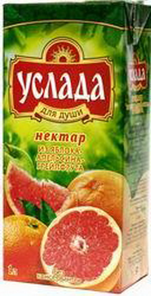 4607048530764 — Нектар "Услада" из яблока-апельсина-грейпфрута, 1 л