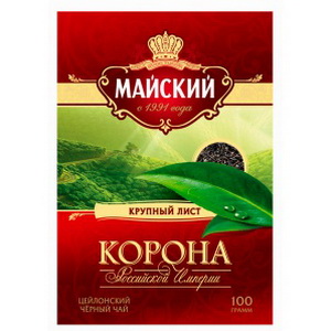 4607051150676 — ЧЕРНЫЙ КРУПНОЛИСТОВОЙ ЧАЙ "КОРОНА РОССИЙСКОЙ ИМПЕРИИ", 100 ГРАММОВ